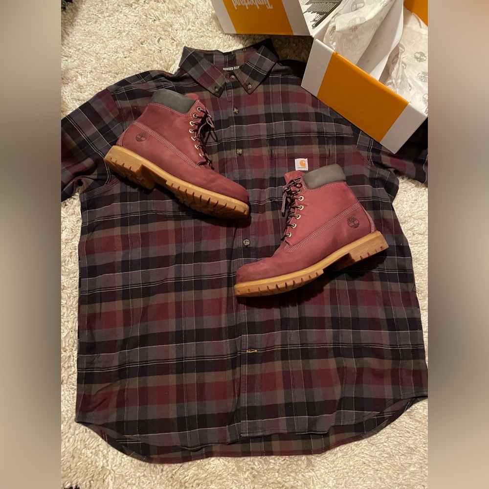 🌳 Waterproof Burgundy Maroon Timberland Boots Brand New